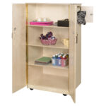 Teachers wood locking storage u